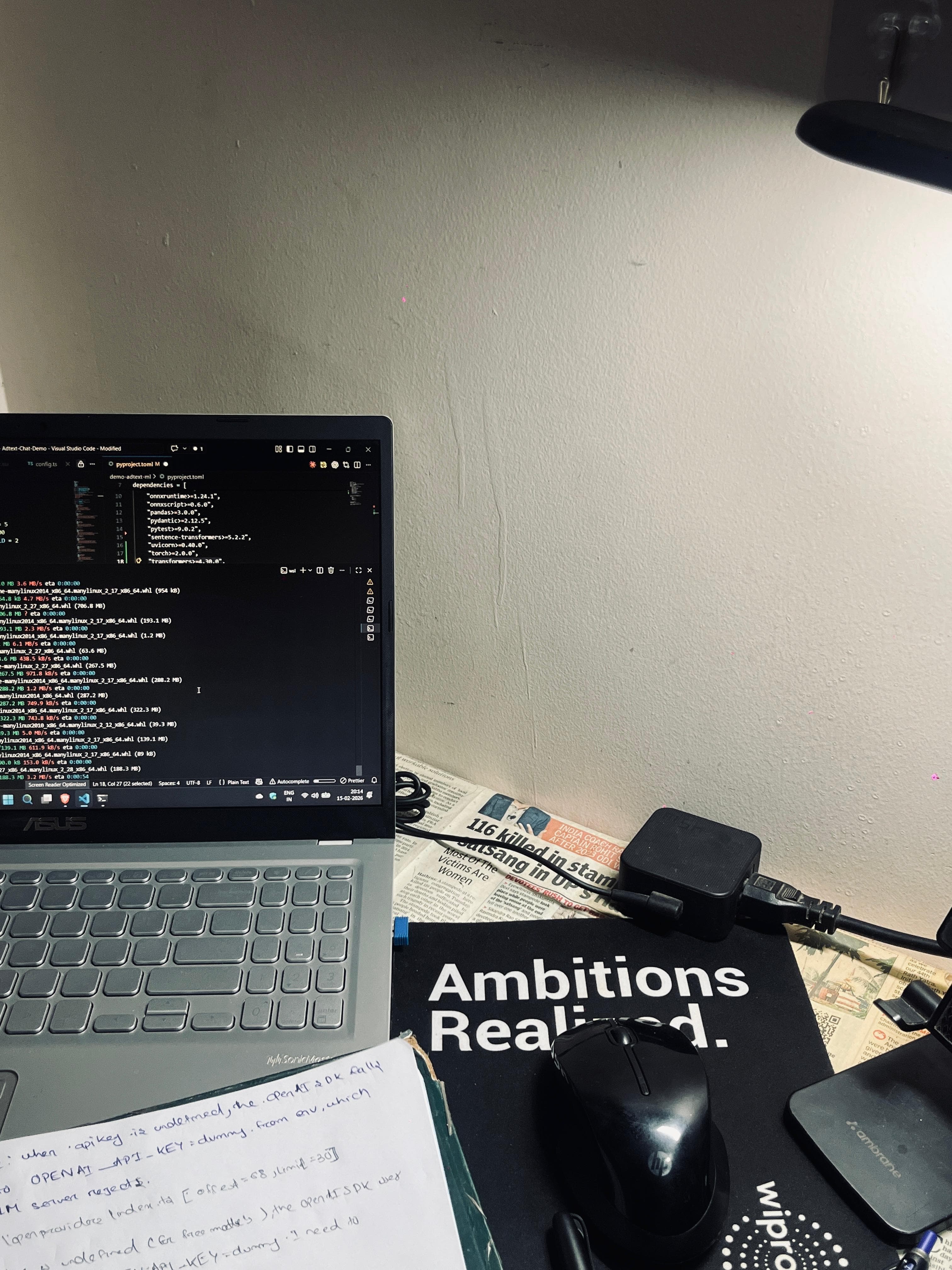Study table — desk setup